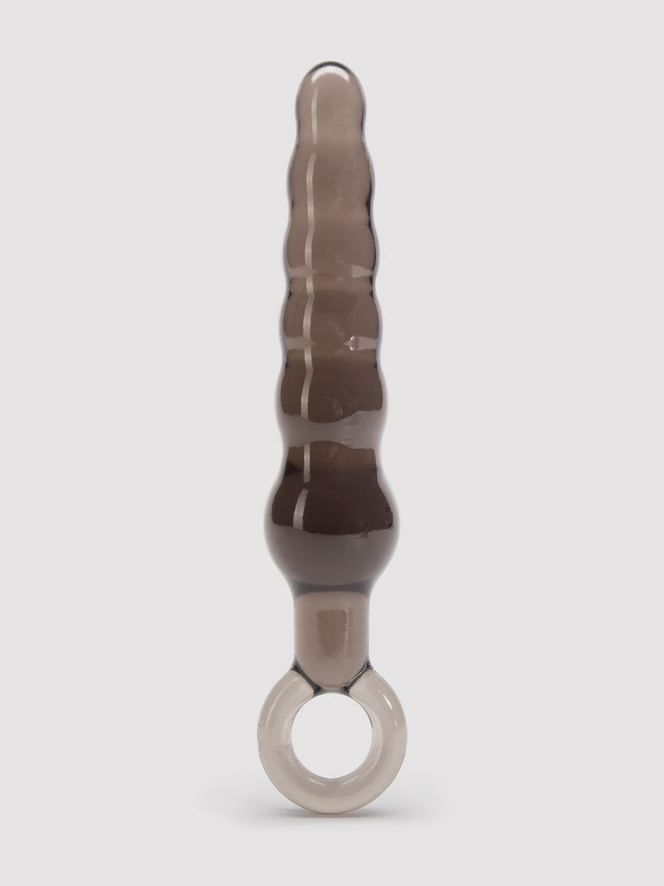 19621.jpg BASICS Beaded Anal Prober with Finger Loop 5.25 Inch - Image 1