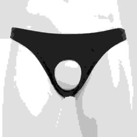 Male Power Black Pouchless Open Front Briefs