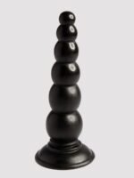 Beaded Black Anal Dildo with Suction Cup Base 6.5 Inch - Image 4