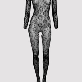 Lovehoney Boudoir Babe Black Lace Crotchless Bodystocking