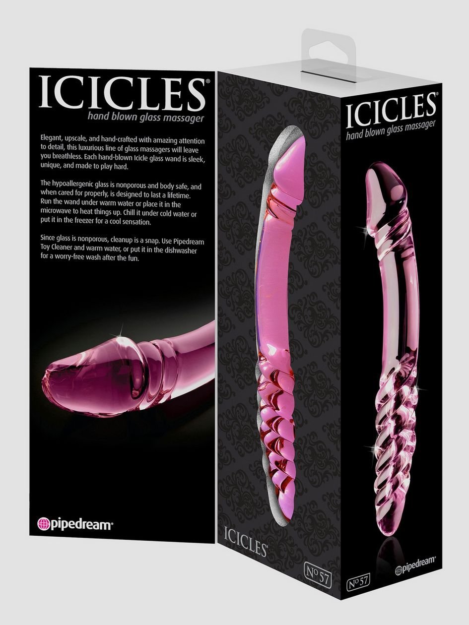52452.jpg Icicles No 57 Realistic Double Ended Glass Dildo - Image 1