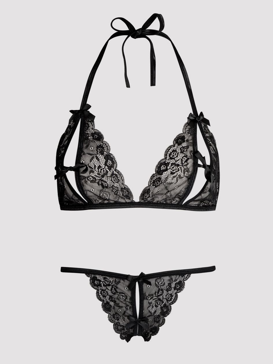 66946.jpg Lovehoney Lace Peek-a-Boo Bra and Crotchless G-String - Image 1
