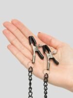 Bondage Boutique Black Rose Collar with Nipple Clamps