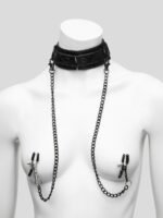 Bondage Boutique Black Rose Collar with Nipple Clamps - Image 3