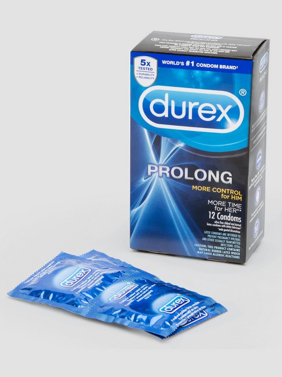 70692.jpg Durex Prolong Delay Textured Latex Condoms (12 Count) - Image 1