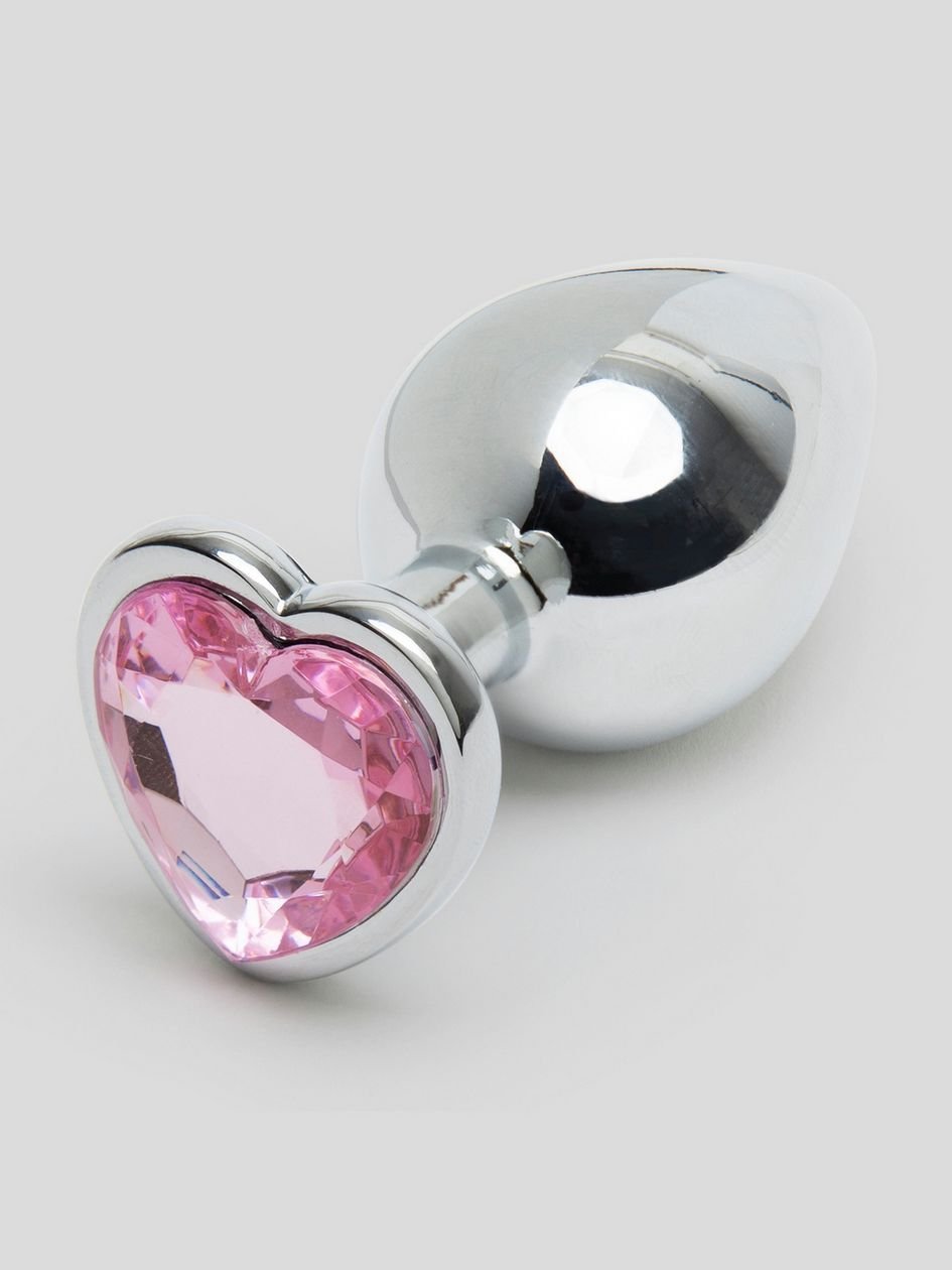 73771.jpg Lovehoney Jeweled Heart Metal Medium Butt Plug 3 Inch - Image 1