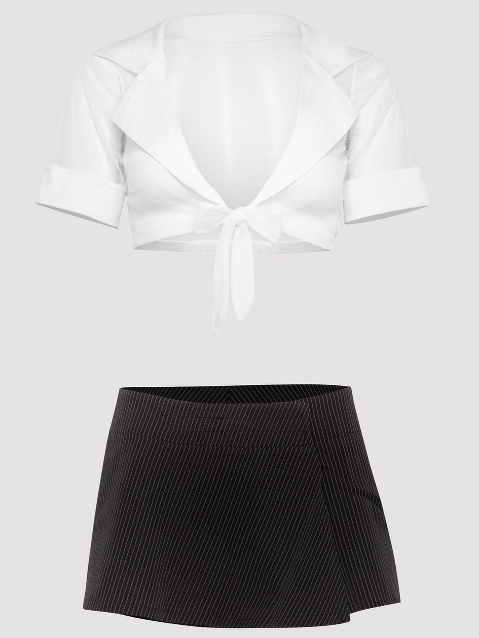 79929.jpg Lovehoney Fantasy Sexy Secretary Top and Pinstripe Skirt Set - Image 1