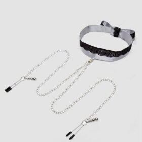 Fifty Shades of Grey Play Nice Satin and Lace Collar and Nipple Clamps