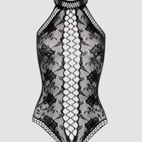 Lovehoney Black Lace and Fishnet Thong Teddy