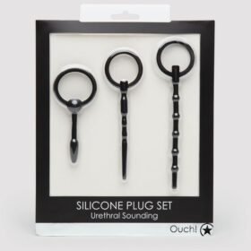 Ouch! Beginner's Silicone Hollow Urethral Plug Set (3 Piece)