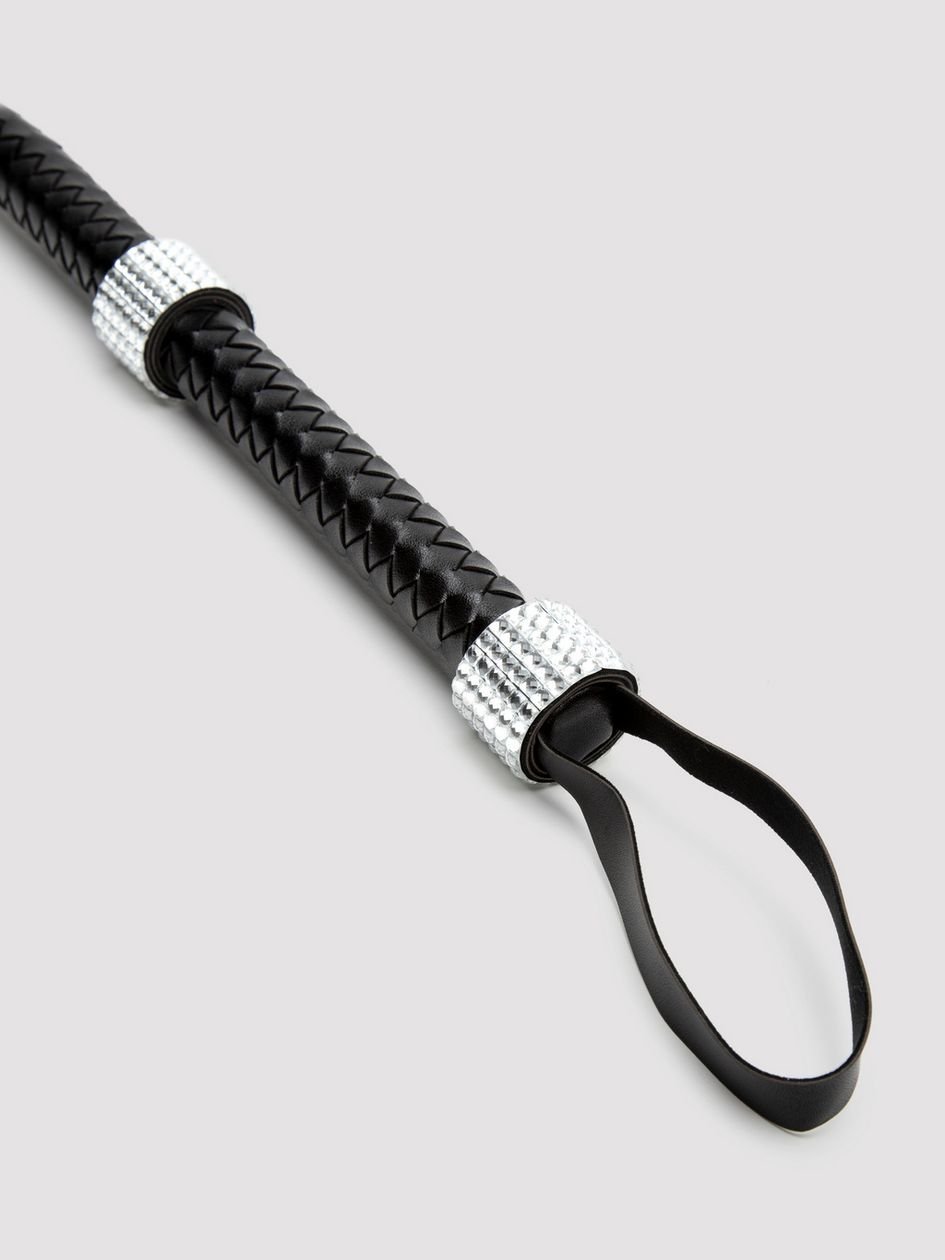 81665.jpg Leg Avenue Faux Leather Rhinestone Handle Whip - Image 1