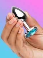 Lovehoney Silver Jewelled Aluminum Beginner's Butt Plug 2.5 Inch - Image 2