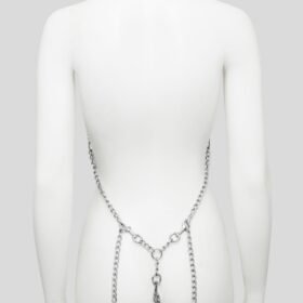 DOMINIX Deluxe Open-Body Chain Harness with Leather Collar