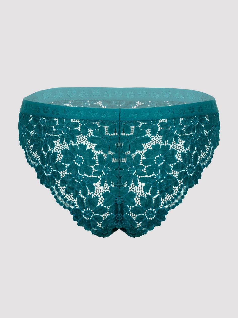 84071.jpg Lovehoney Mindful Forest Green Recycled Lace Brazilian Panties - Image 1
