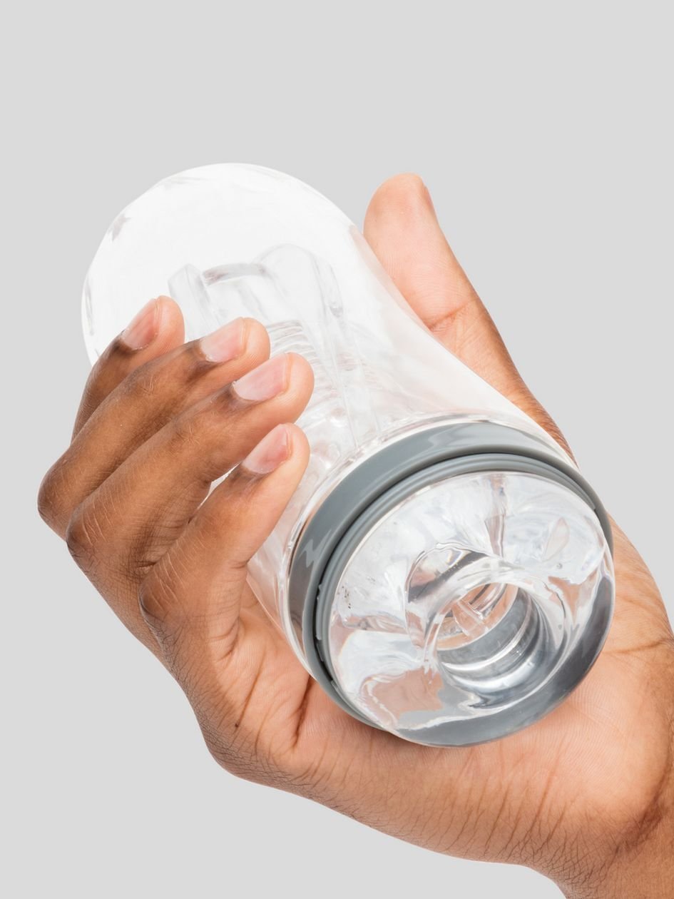 84670.jpg Lovehoney Heads Up Clear Textured Stroker Cup - Image 1
