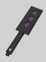 Bondage Boutique Faux Leather Luxury Spanking Paddle Purple Hearts - Image 3