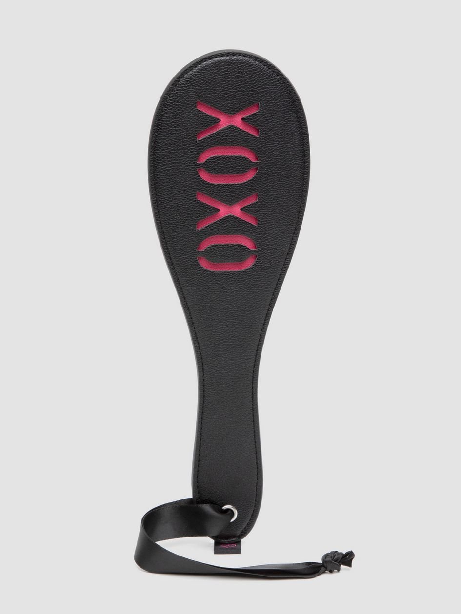 84711.jpg Bondage Boutique Faux Leather Pink XOXO Spanking Paddle - Image 1