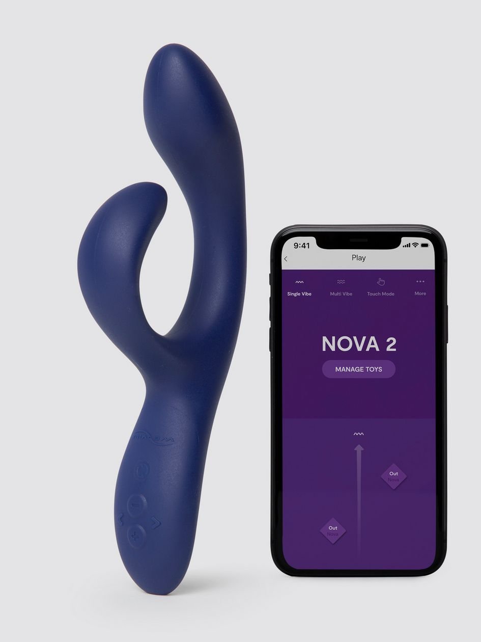 85062.jpg We-Vibe Nova 2 Midnight Blue App Controlled Rechargeable Rabbit Vibrator - Image 1