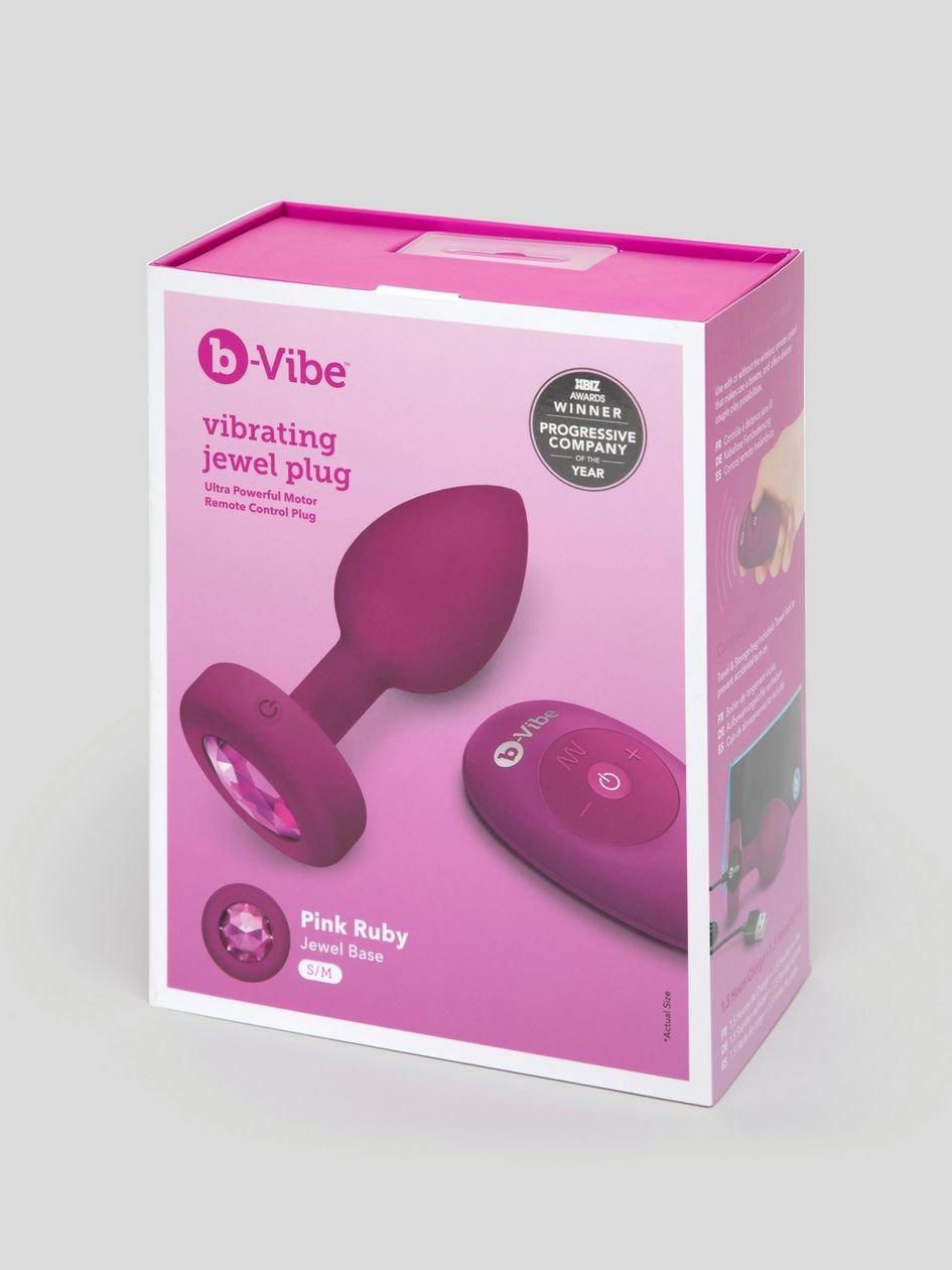 85133-1.jpg B-Vibe Remote Control Rechargeable Vibrating Silicone Jewelled Butt Plug - Image 1