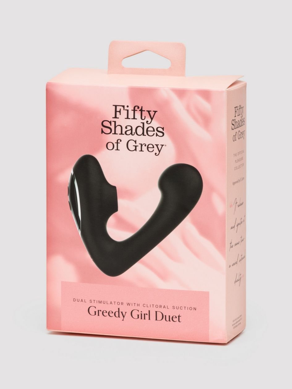 86913.jpg Fifty Shades of Grey Greedy Girl Duet Dual Stimulator with Clitoral Suction - Image 1