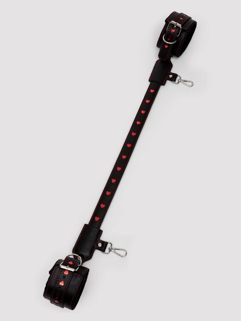 86963.jpg Bondage Boutique Heart Spreader Bar with Cuffs Set - Image 1
