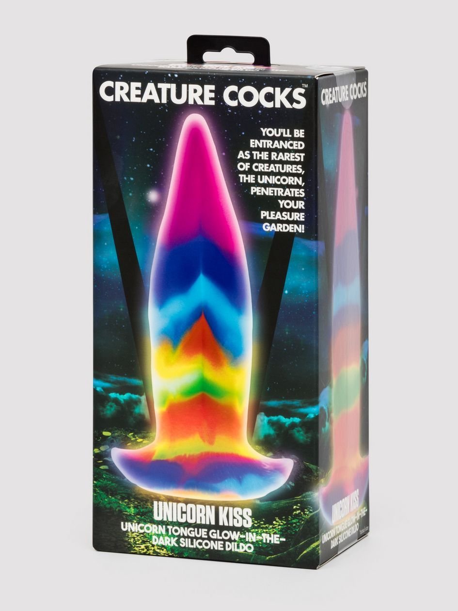 87314.jpg Creature Cocks Kiss Tongue Glow-In-The-Dark Silicone Dildo - Image 1