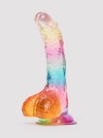Rainbow Transparent Dildo with Balls 6 Inch - Image 2