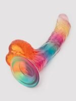 Rainbow Transparent Dildo with Balls 6 Inch - Image 5