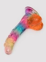 Rainbow Transparent Dildo with Balls 6 Inch - Image 6