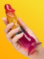 Rainbow Transparent Dildo 6.5 Inches - Image 3