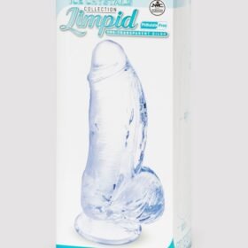 Ice Crystals Girthy Transparent Dildo with Balls 6.5 Inches