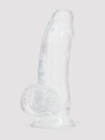 Ice Crystals Girthy Transparent Dildo with Balls 6.5 Inches - Image 2