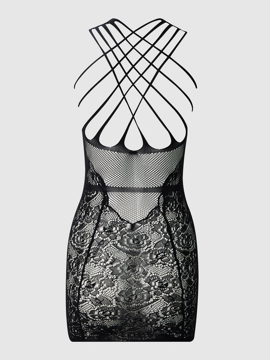 88180.jpg House of Desire Black Criss Cross Strappy Dress - Image 1