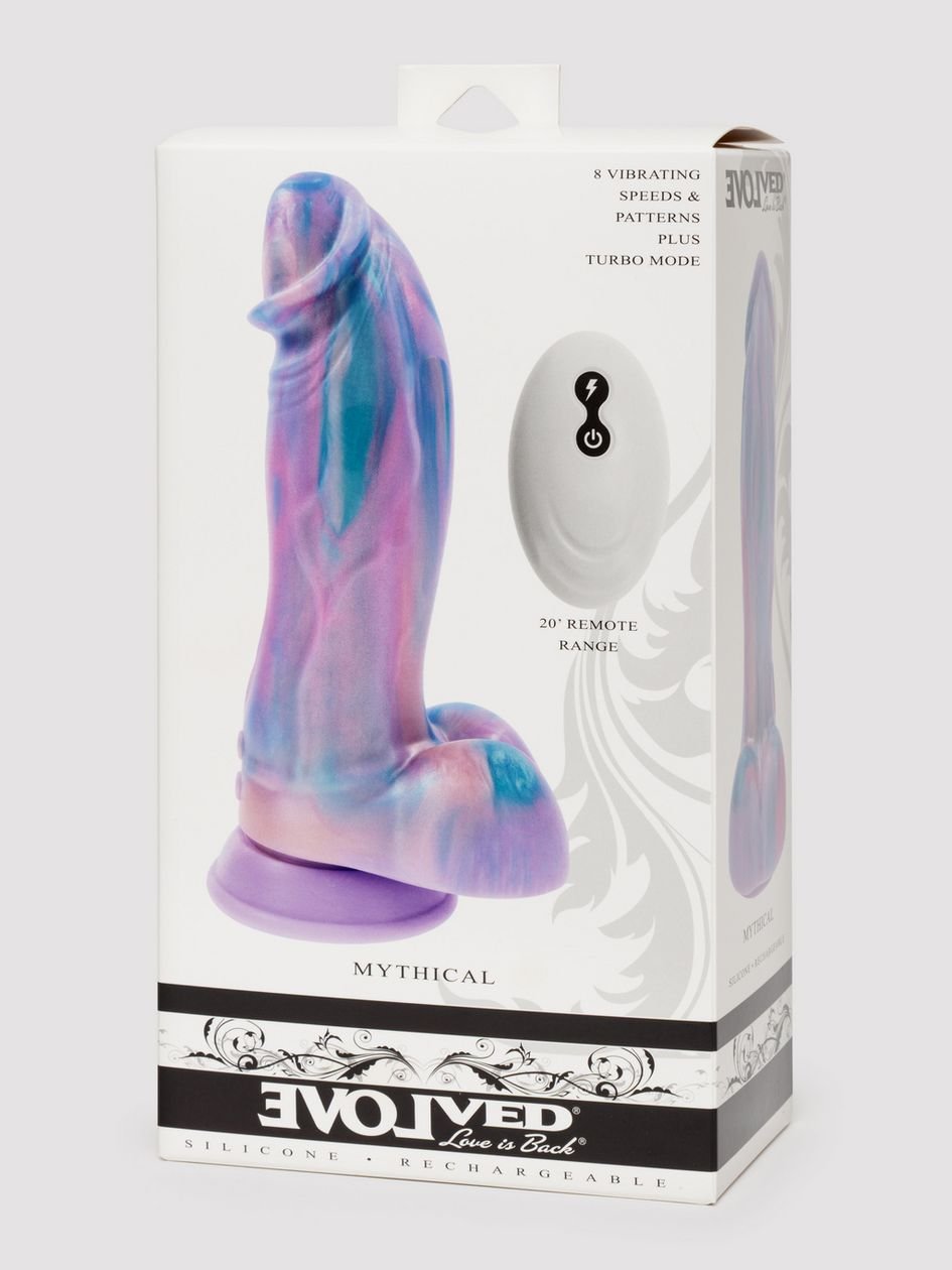 88384.jpg Mythical Fantasy Girthy Remote Control Vibrating Dildo 6.25 Inch - Image 1