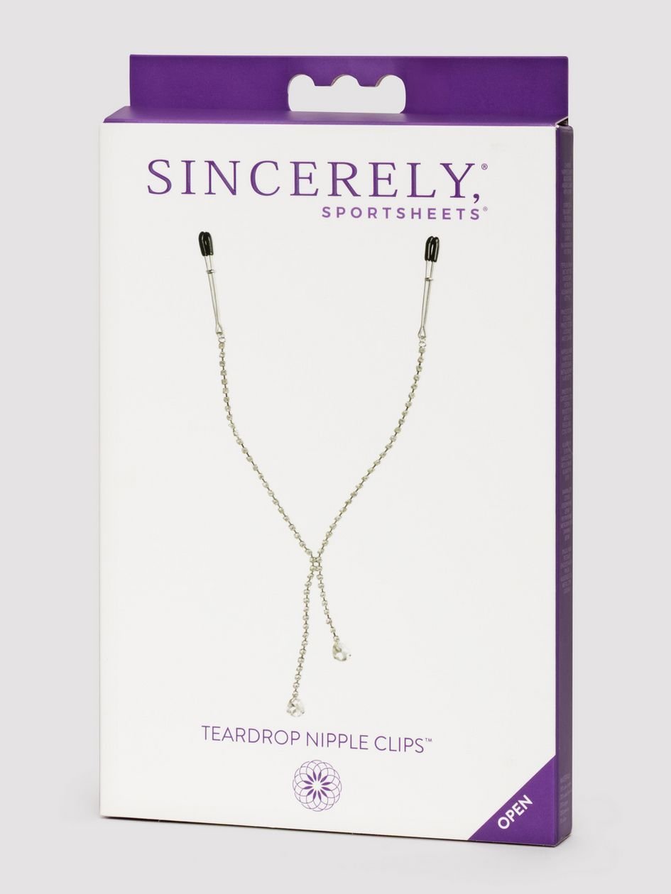 88412.jpg Sportsheets Teardrop Silver Nipple Clips - Image 1