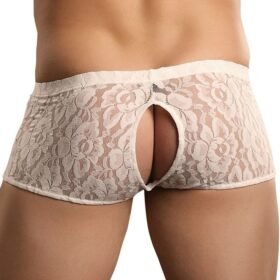 Male Power Stretch Lace Cut-Out Boxer Shorts