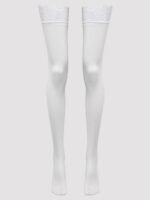 Lovehoney Plus Size White Sheer Lace Top Thigh High Stockings