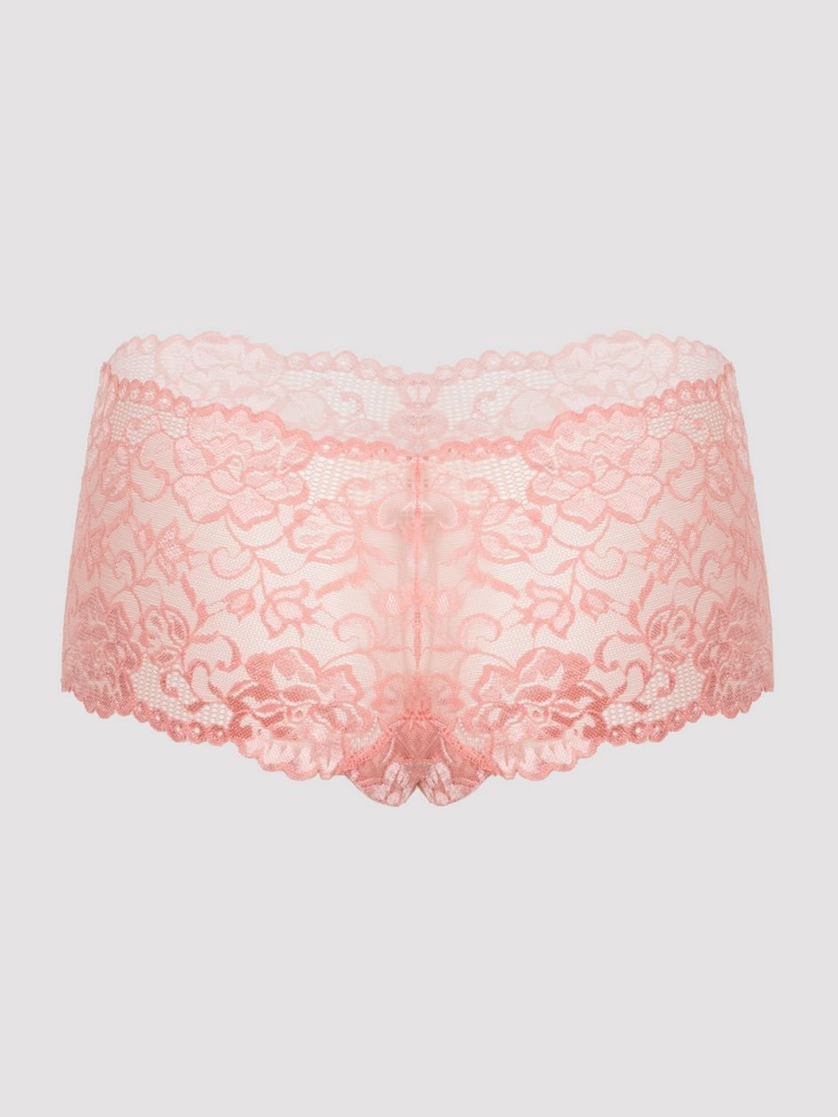 a32337g84267.jpg Lovehoney Flirty Powder Pink Lace Shorts - Image 1