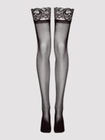 Lovehoney Plus Size Sheer Black Lace Top Thigh Highs