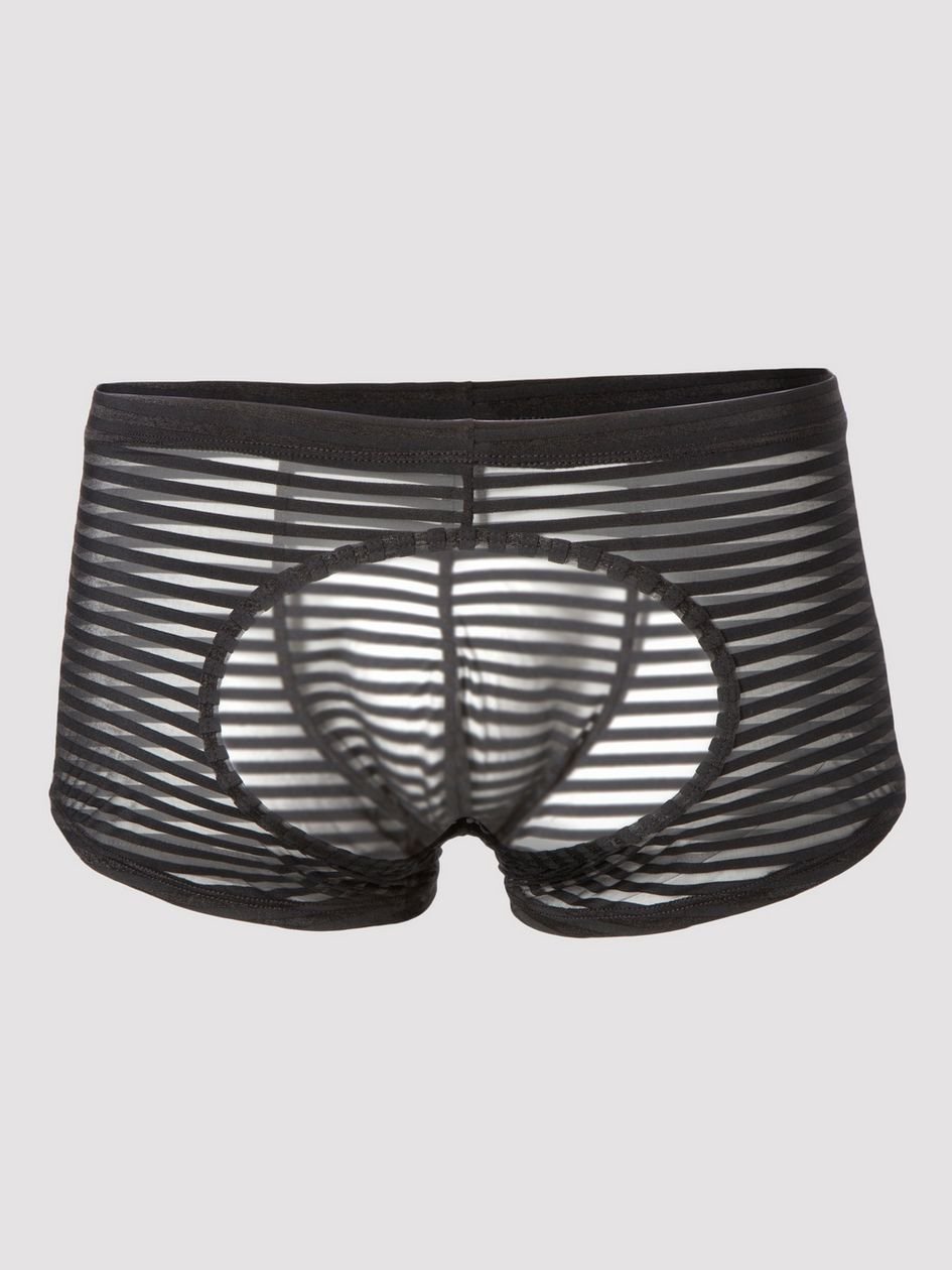 a33884g60786.jpg LHM Stripe Mesh Open Back Boxer Shorts - Image 1