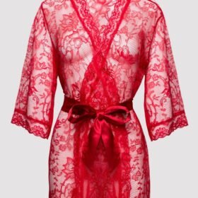 Lovehoney Plus Size Flaunt Me Red Lace Robe