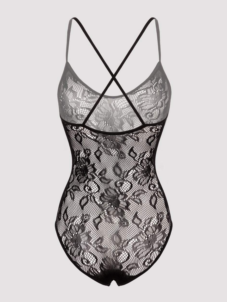 a34590g62525.jpg Lovehoney Black Crotchless Lace Spaghetti Strap Teddy - Image 1