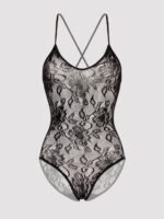 Lovehoney Black Crotchless Lace Spaghetti Strap Teddy - Image 5
