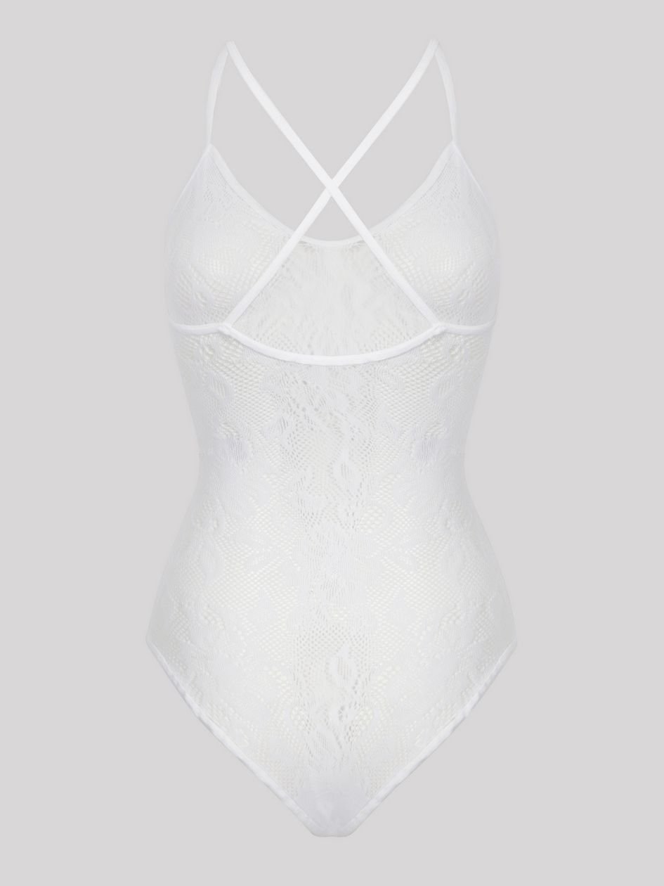 a34590g68483.jpg Lovehoney White Crotchless Lace Spaghetti Strap Teddy - Image 1
