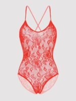 Lovehoney Red Crotchless Lace Spaghetti Strap Teddy - Image 2