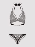 Lovehoney Underwired Lace Triangle Bra & Crotchless G-String Set