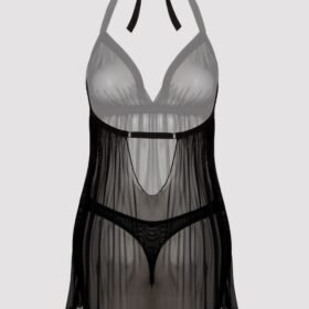 Lovehoney Plus Size Barely There Sheer Black Babydoll Set