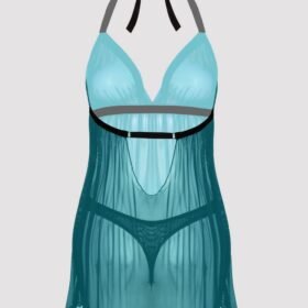 Lovehoney Plus Size Barely There Sheer Green Babydoll Set