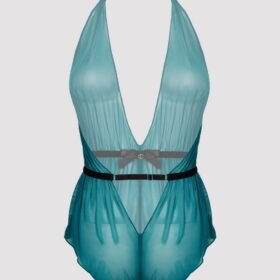 Lovehoney Barely There Sheer Green Crotchless Body
