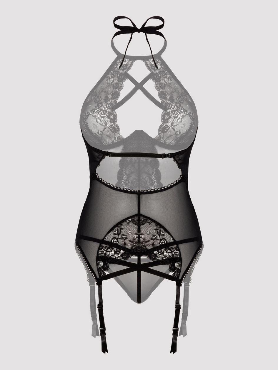 a37906g70195.jpg Lovehoney Twilight Temptation Halterneck Basque Set - Image 1